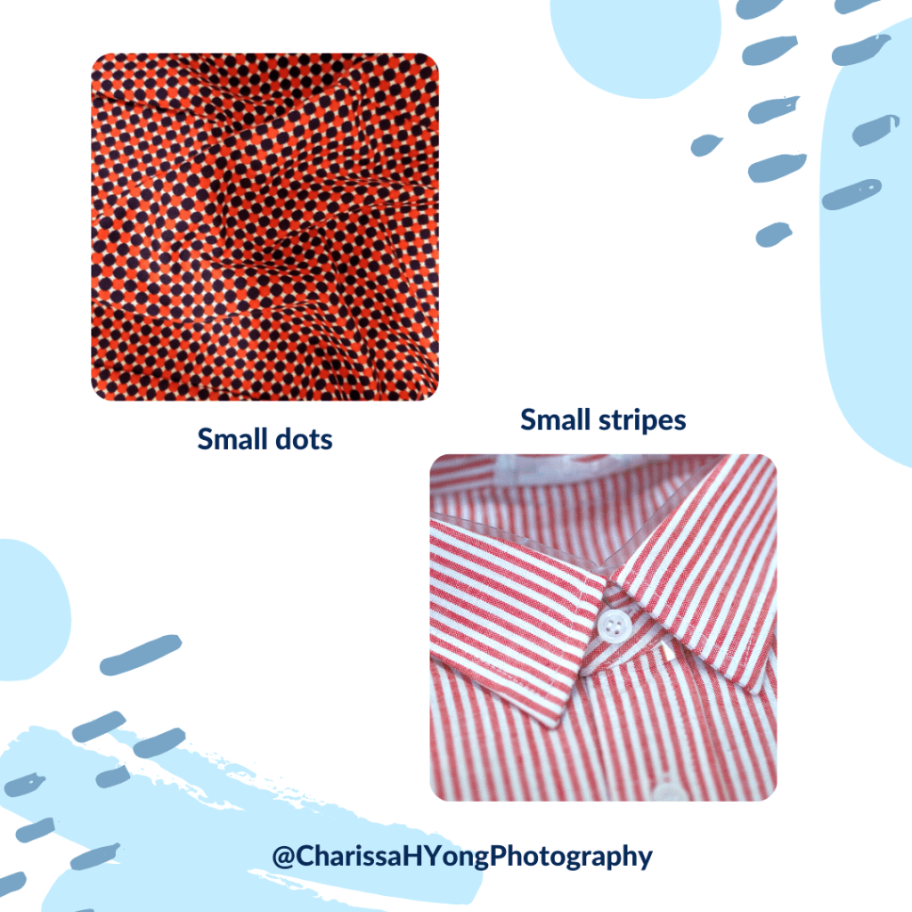 Image of 2 shirt patterns - small dots and small stripes.
