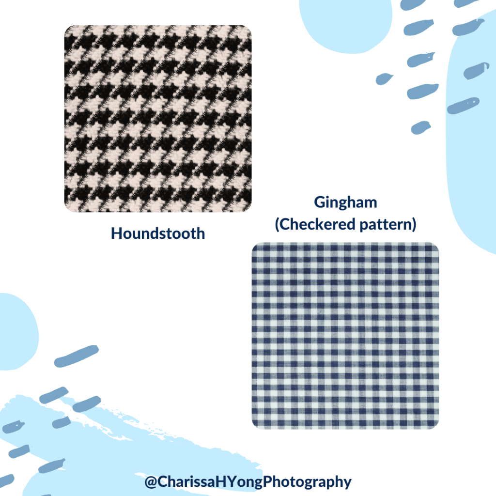 Image of 2 shirt patterns - Houndstooth pattern and Gingham (checkered) pattern